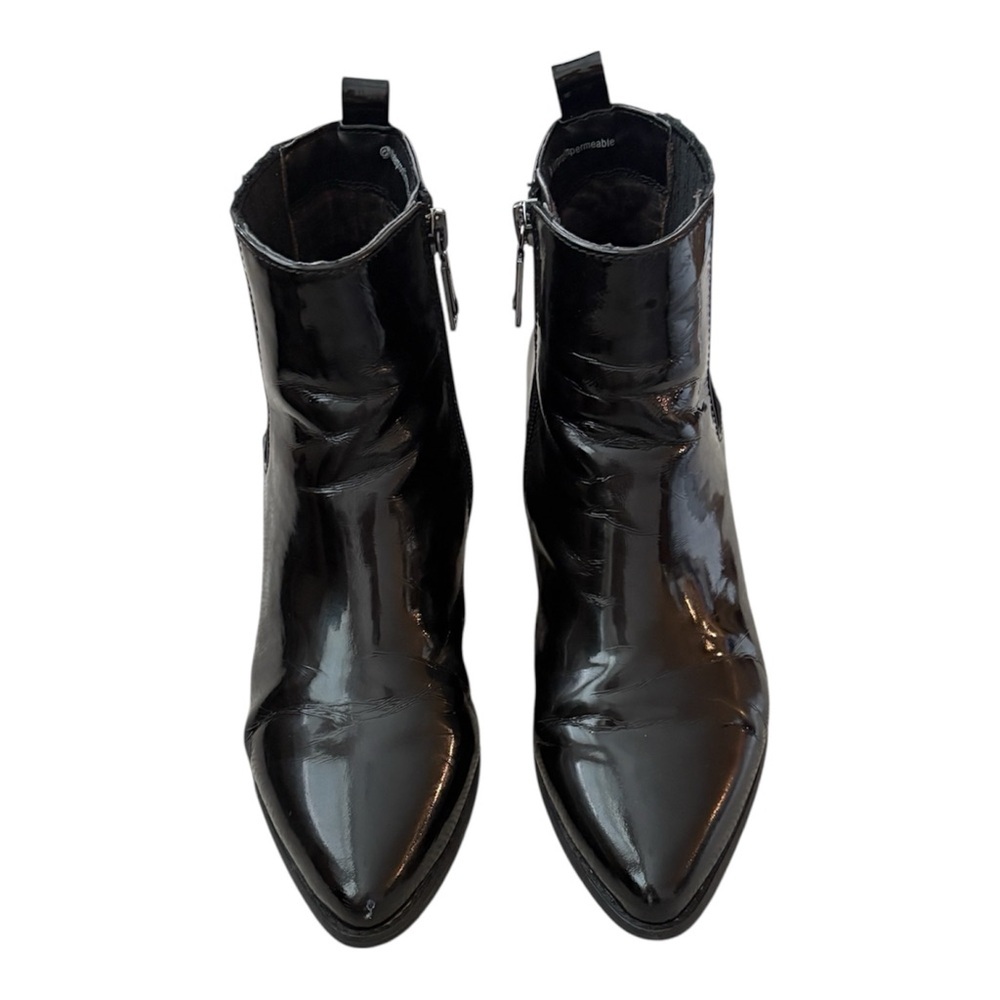 Blondo Elvina Black Patent Leather Classic Stylish Ankle Boots Booties sz 8
